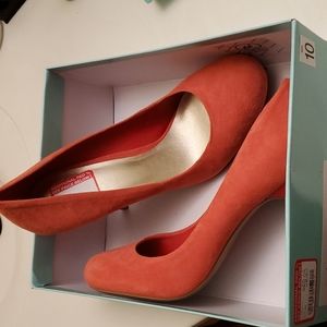 Burnt Orange Suede Jessica Simpson 4" Heels Never Worn